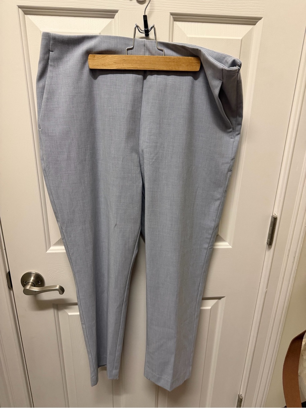 Ann Taylor Light Gray Straight-Leg Pants